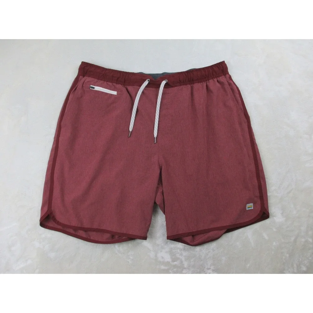 Vuori Shorts Mens 2XL XXL Red‎ Banks Athletic Running Workout Gym